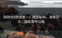 刚刚大V热搜第一！竟因秘闻，海角回应：网友直呼过瘾