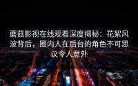 蘑菇影视在线观看深度揭秘：花絮风波背后，圈内人在后台的角色不可思议令人意外