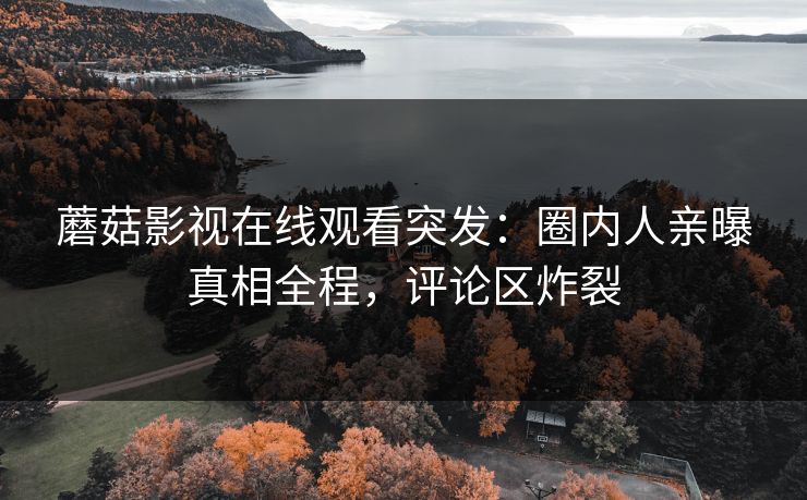 蘑菇影视在线观看突发：圈内人亲曝真相全程，评论区炸裂