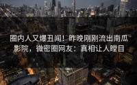 圈内人又爆丑闻！昨晚刚刚流出南瓜影院，微密圈网友：真相让人瞠目