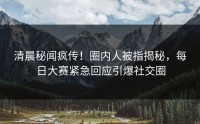清晨秘闻疯传！圈内人被指揭秘，每日大赛紧急回应引爆社交圈