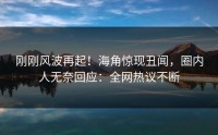 刚刚风波再起！海角惊现丑闻，圈内人无奈回应：全网热议不断