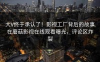 大V终于承认了！影视工厂背后的故事在蘑菇影视在线观看曝光，评论区炸裂