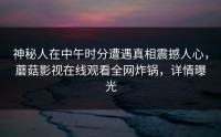 神秘人在中午时分遭遇真相震撼人心，蘑菇影视在线观看全网炸锅，详情曝光