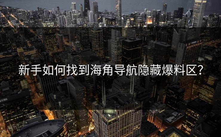 新手如何找到海角导航隐藏爆料区？