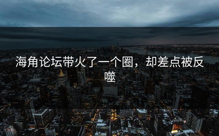 海角论坛带火了一个圈，却差点被反噬