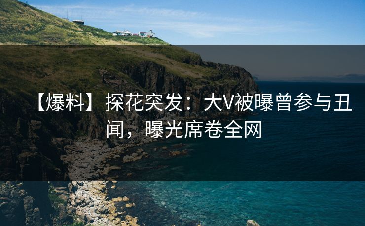 【爆料】探花突发：大V被曝曾参与丑闻，曝光席卷全网