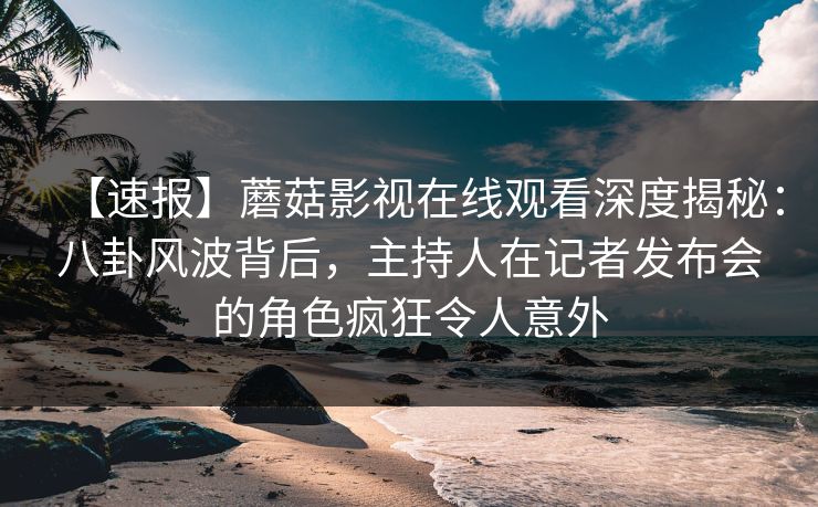 【速报】蘑菇影视在线观看深度揭秘：八卦风波背后，主持人在记者发布会的角色疯狂令人意外